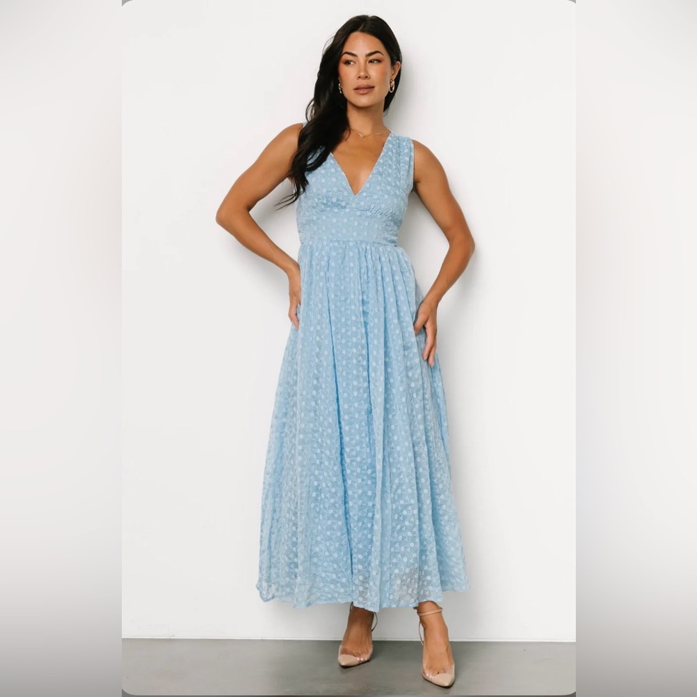 Blue floral maxi dress